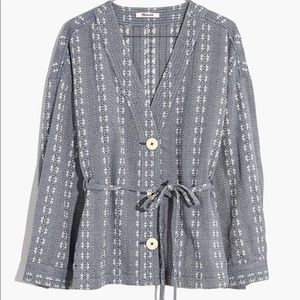 Madewell ✨NWTs✨Blue & White Floral Kimono Jacket